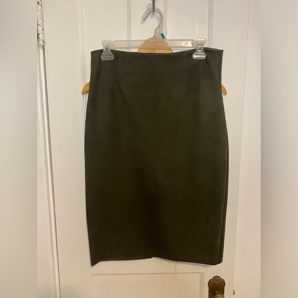 Faux Suede Pencil Skirt